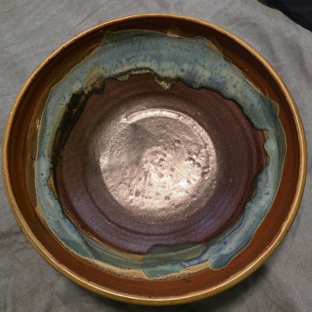 Artistic Ceramic Bowl with Earthy Tones NEED GONE MOVING!